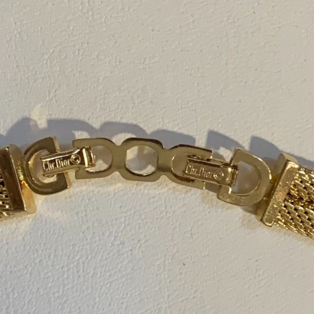 Vintage 1980s Christian Dior very Elegant Choker Necklace Peridot & Crystals - Picture 5 of 6